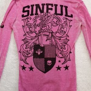 Sinful by Affliction Pink Hoodie